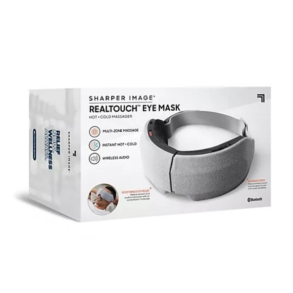 Sharper Image Realtouch Air Compression Massaging Eye Mask Hot & Cold Bluetooth - Picture 3 of 13